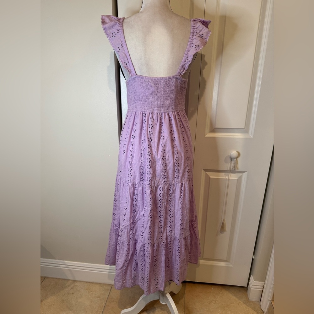 Sincerely Jules Lavender Eyelet Midi Dress - Picture 6 of 7
